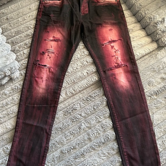 Men's True Religion Rocco No Flap Relaxed Skinny Factory Distressed Jeans Sz 34 - Picture 1 of 10
